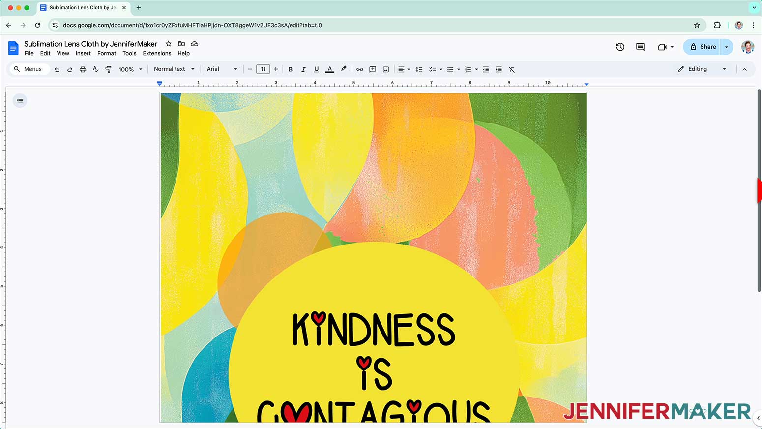 Select the sublimation design you want to use. I’ll demonstrate with the Kindness design.