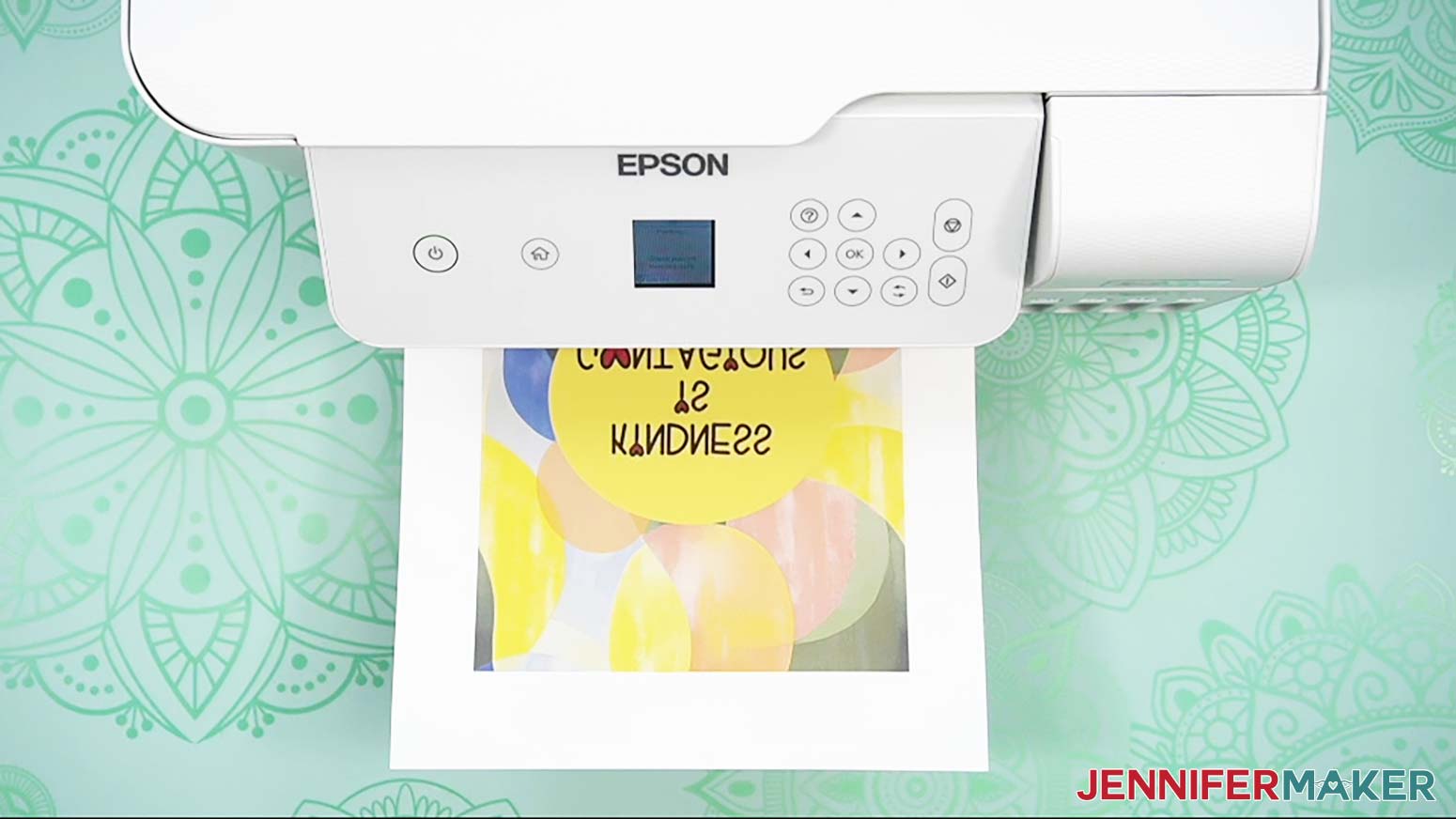 Sublimation printer printing Kindness image