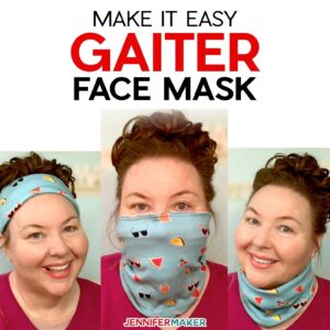 Easy Gaiter Face Mask Pattern with Filter Pocket and Nose Wire - free printable pattern and SVG cut file #sewing #cricut #tutorial
