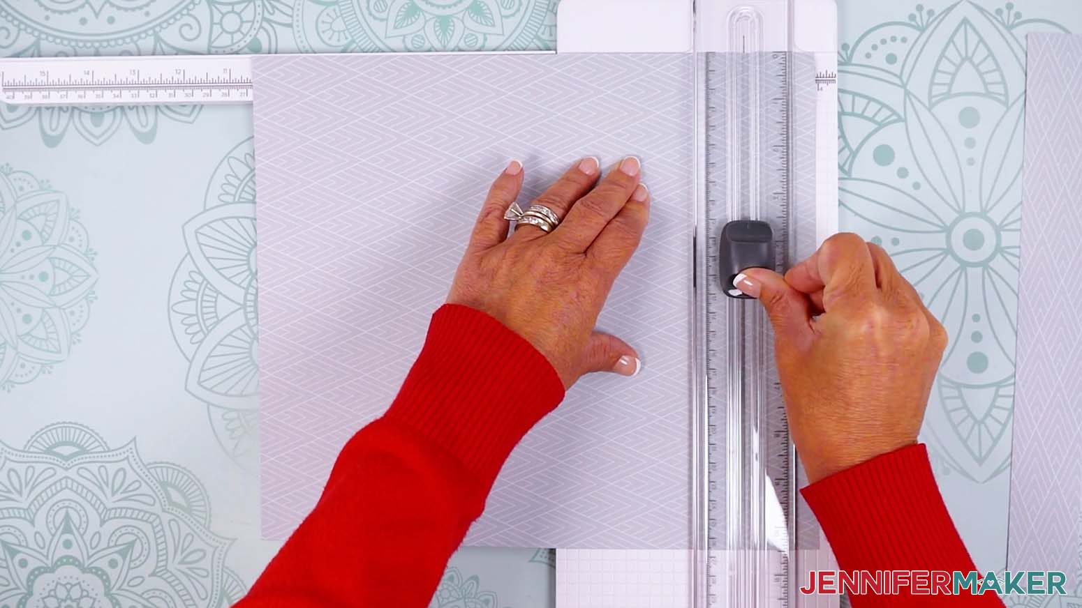Rotate the cardstock and use the paper trimmer to cut the length to 10.5".