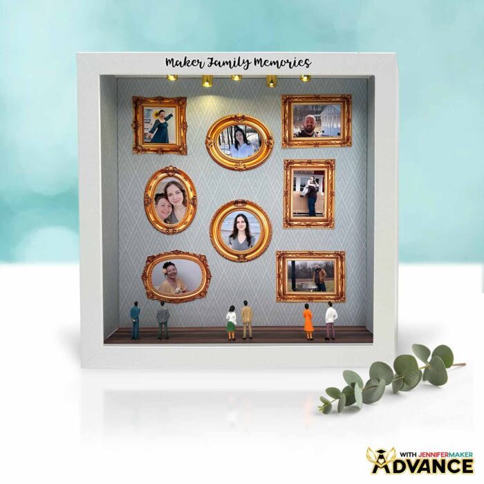 Advance design on display with custom vinyl text spelling out "Maker Family Memories"