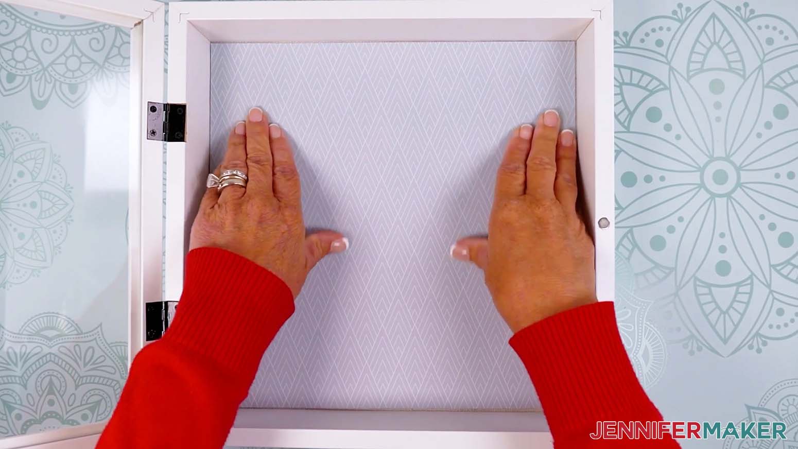 Press the cardstock in place inside the shadow box.