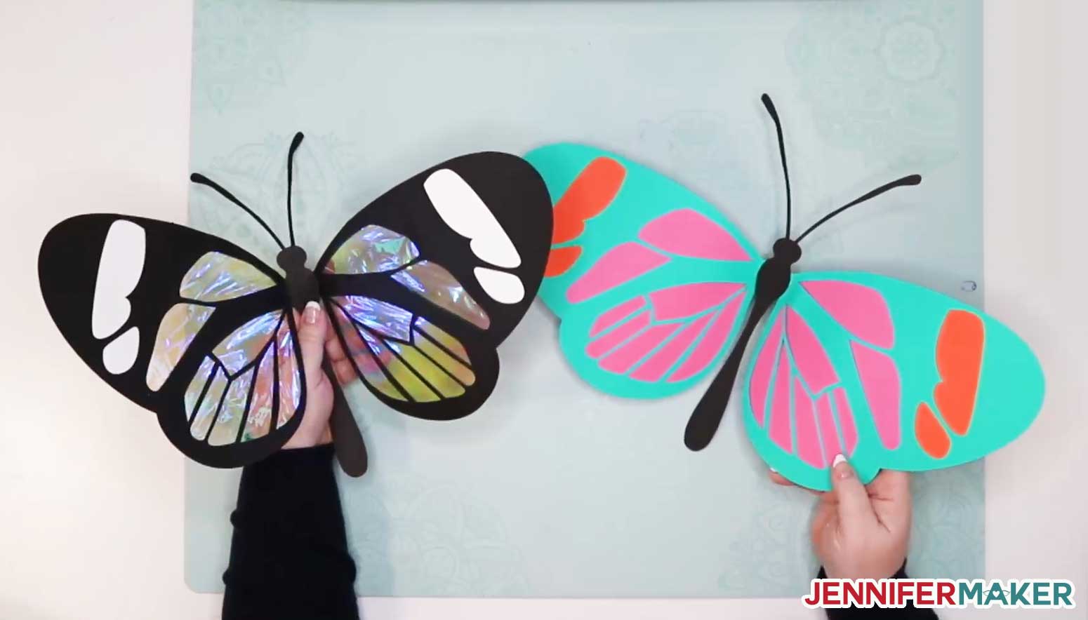 Big and beautiful giant paper butterflies made on a Cricut