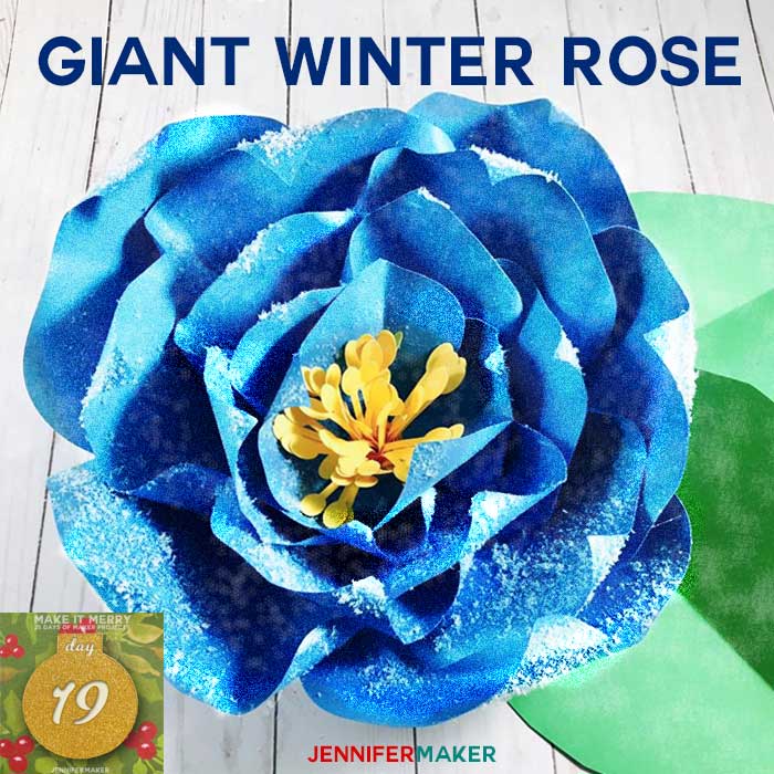 Giant Paper Winter Rose is perfect for winter wedding decor! | Cricut and Silhouette SVG cut file and tutorial | Christmas Rose | Paper Hellebores