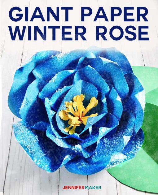 Giant Paper Winter Rose is perfect for winter wedding decor! | Cricut and Silhouette SVG cut file and tutorial | Christmas Rose | Paper Hellebores