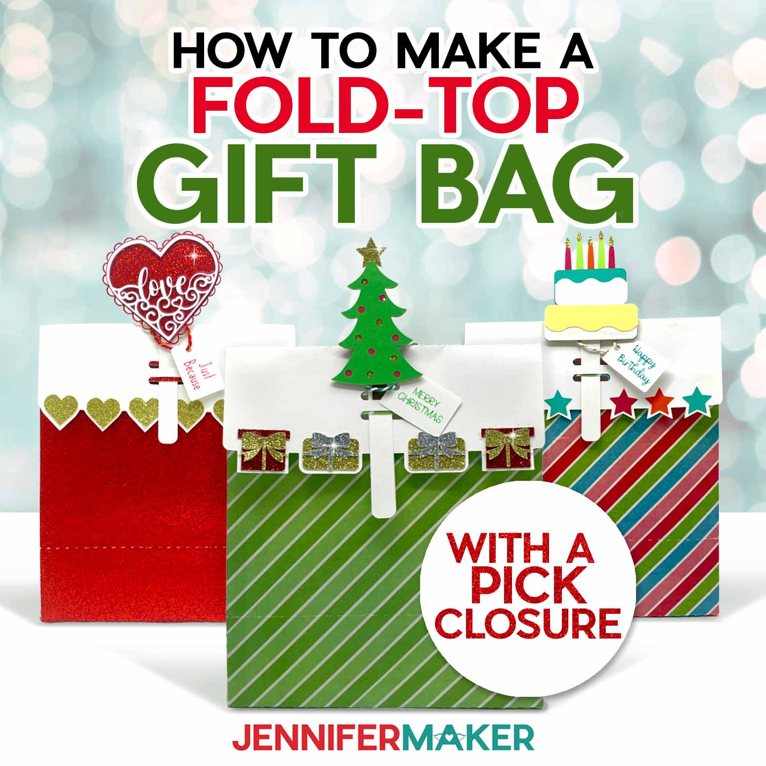 How To Make A Fold-Top Gift Bag With Pick Closure
