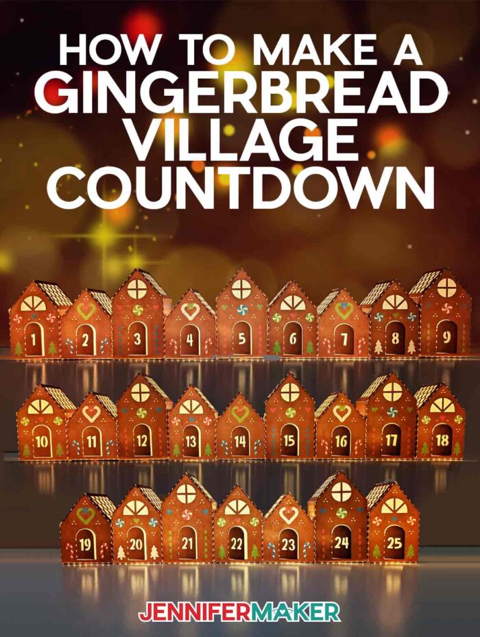 Make a gingerbread village countdown with 25 cardstock houses lit up as an advent calendar.