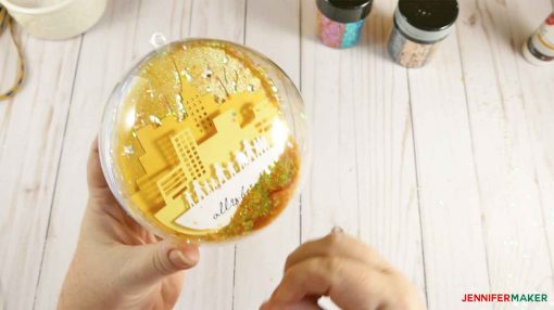 The sealed glitter ball ornament 