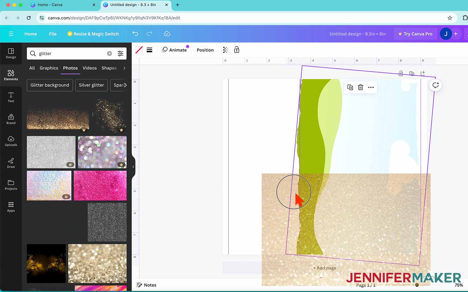 Drag an image into a frame in Canva