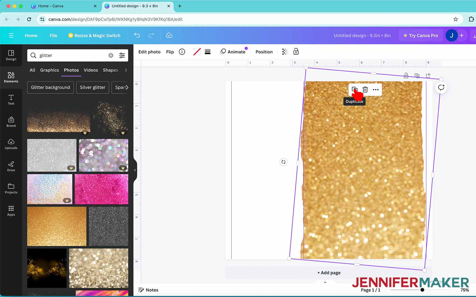 Duplicate in Canva