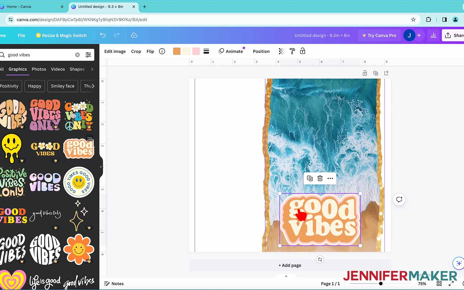 Place an element in Canva