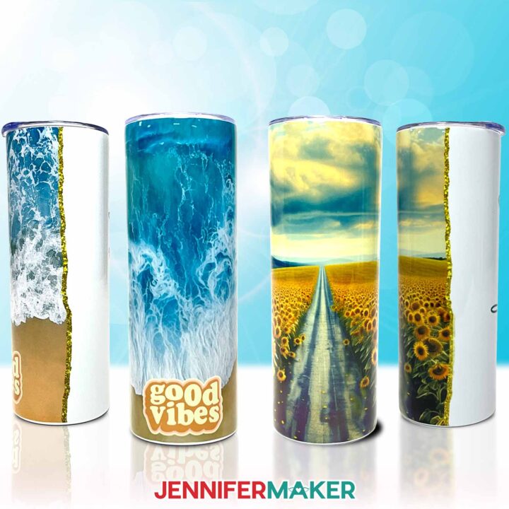 glitter edge sublimation tumbler