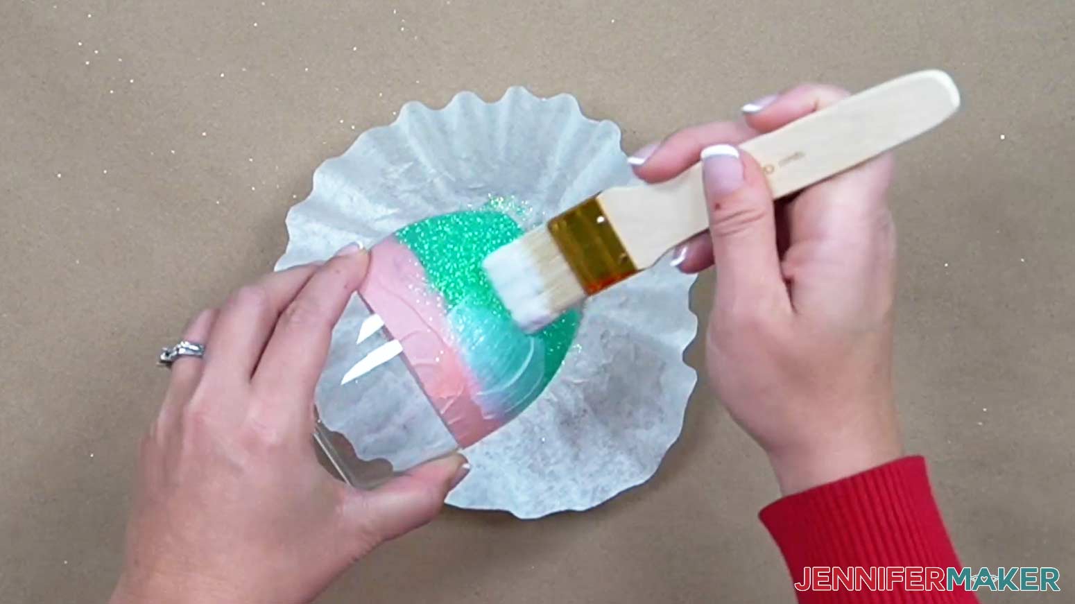 Use the paintbrush to paint a second coat of Mod Podge onto the first layer after it dries.