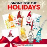 Make a Gnome Gift Set for the holidays, with coordinating gnome cards and gnome ornaments with different colors and styles