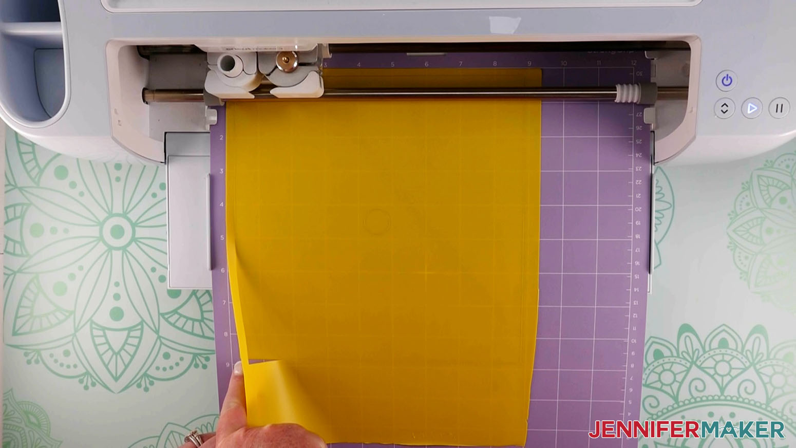 check cut of yellow plastic before removing from machine