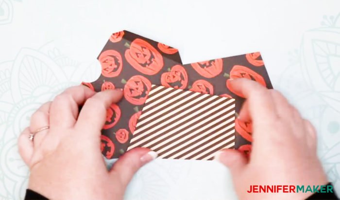 Folding up a cardstock box for the DIY Halloween Countdown Calendar