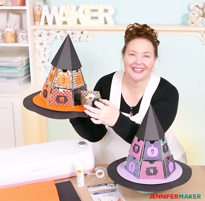 Jennifer Maker with the DIY Halloween Countdown Calendars made on a Cricut!