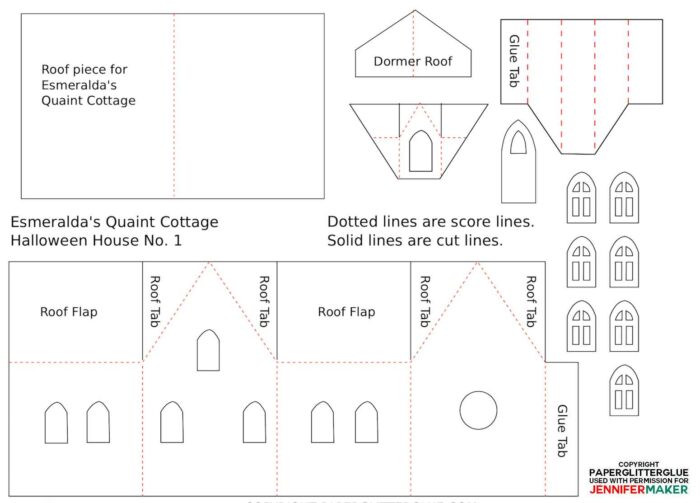 Halloween Paper Haunted House: Esmeralda's Quaint Cottage - Jennifer Maker