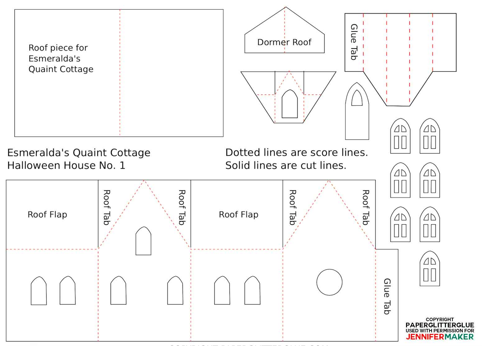 Halloween Paper Haunted House Esmeralda s Quaint Cottage Jennifer Maker