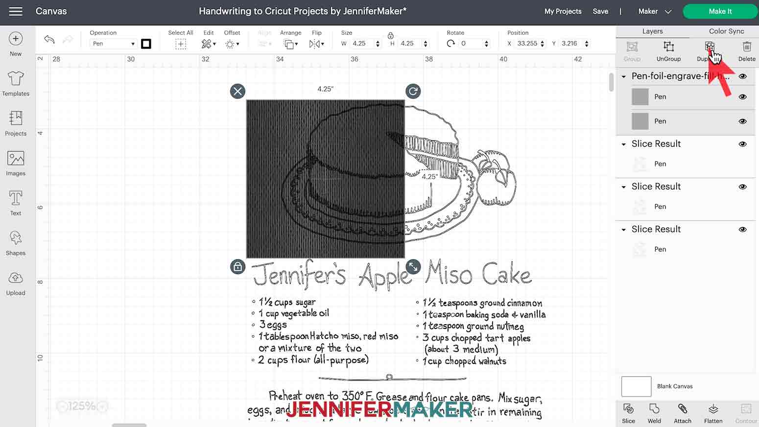 Duplicating crosshatch layers for filling handwriting