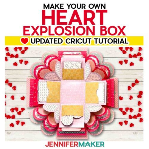 Make a beautiful heart explosion box to give as an amazing gift! Free SVG cut file , PDF patterns, and full instructions to make this on your Cricut at home!