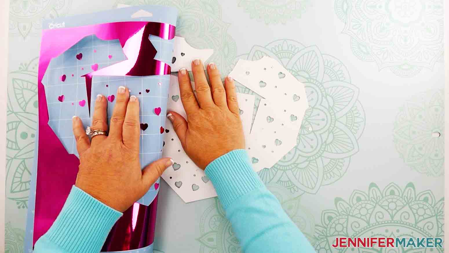 peeling kraft board off mat for heart lantern