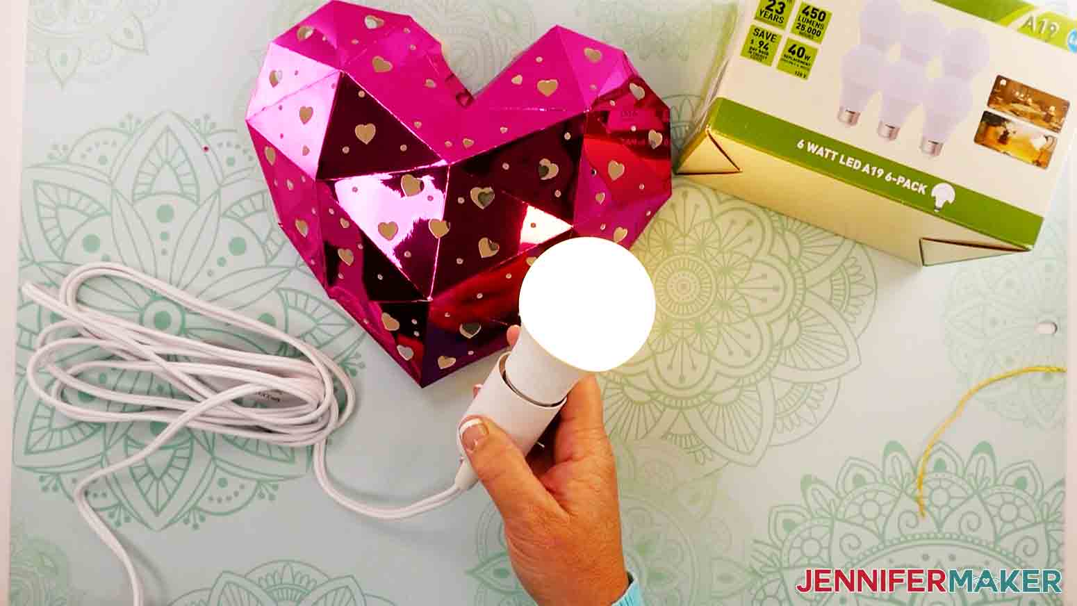 test the light bulb for the heart lantern