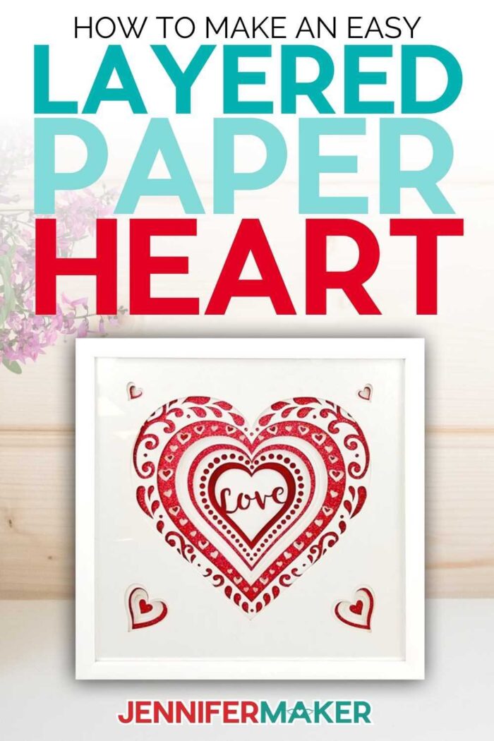 Heart Layered SVG Design made into a 3D layered paper shadowbox