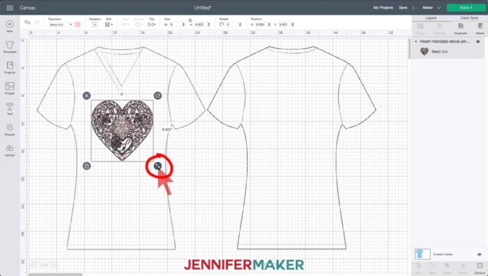 Heart Mandala SVG: Make a Glitter Vinyl T-Shirt - Jennifer Maker