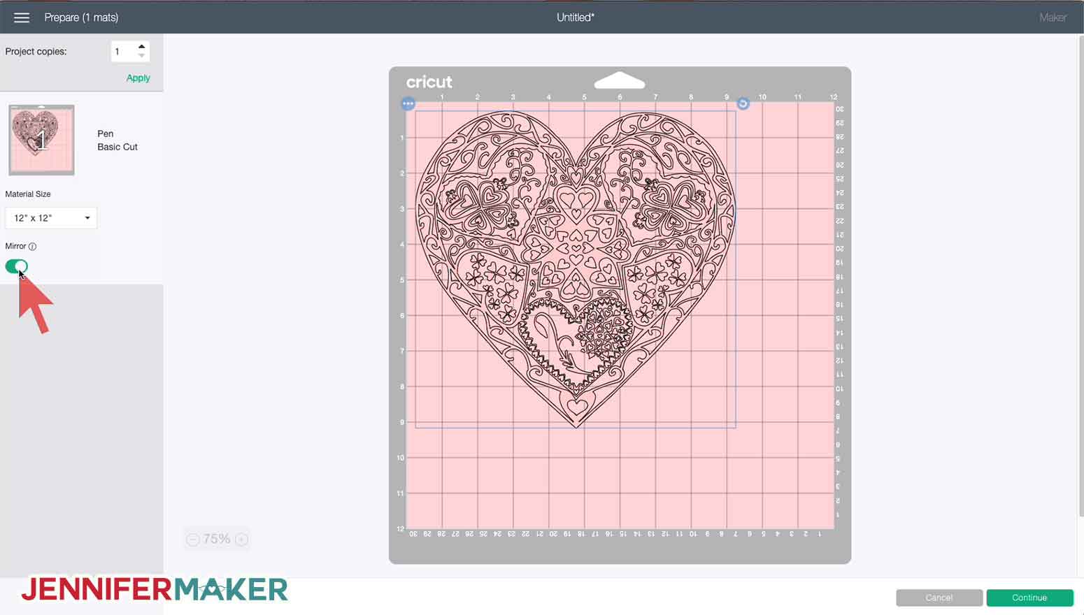 Download Heart Mandala SVG: Make a Glitter Vinyl T-Shirt - Jennifer ...