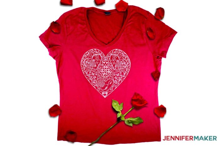 Download Heart Mandala SVG: Make a Glitter Vinyl T-Shirt - Jennifer ...