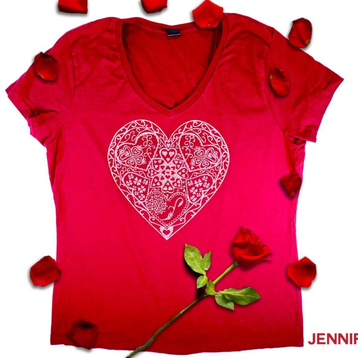 Download Heart Mandala SVG: Make a Glitter Vinyl T-Shirt - Jennifer Maker