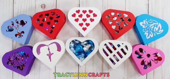 Easy Paper Heart Boxes made from one sheet of paper by TracyLynnCrafts.com