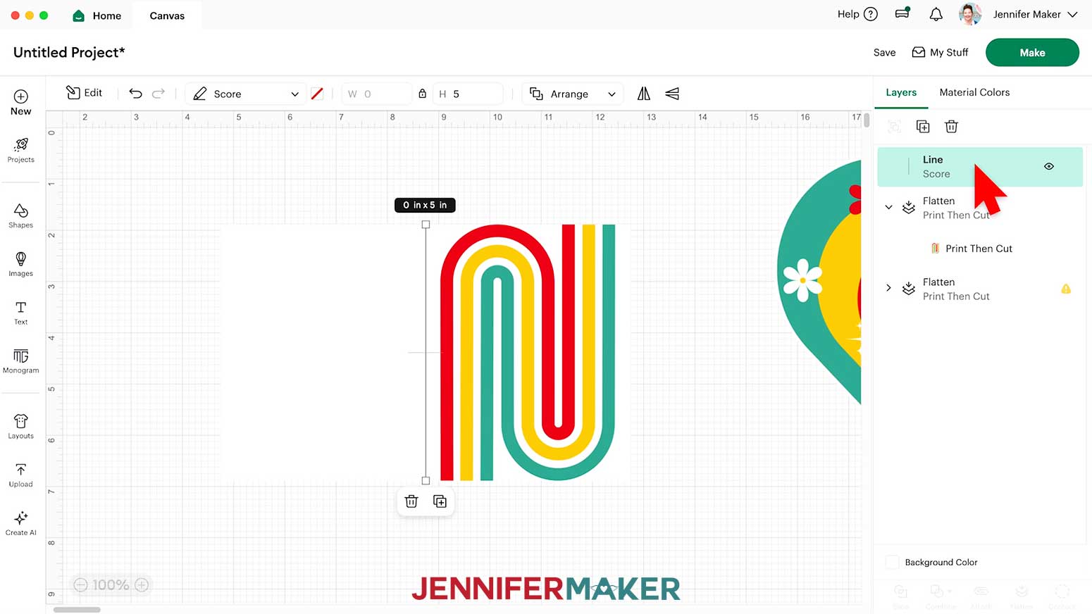 Click and drag the score line to the top of the Layers panel.