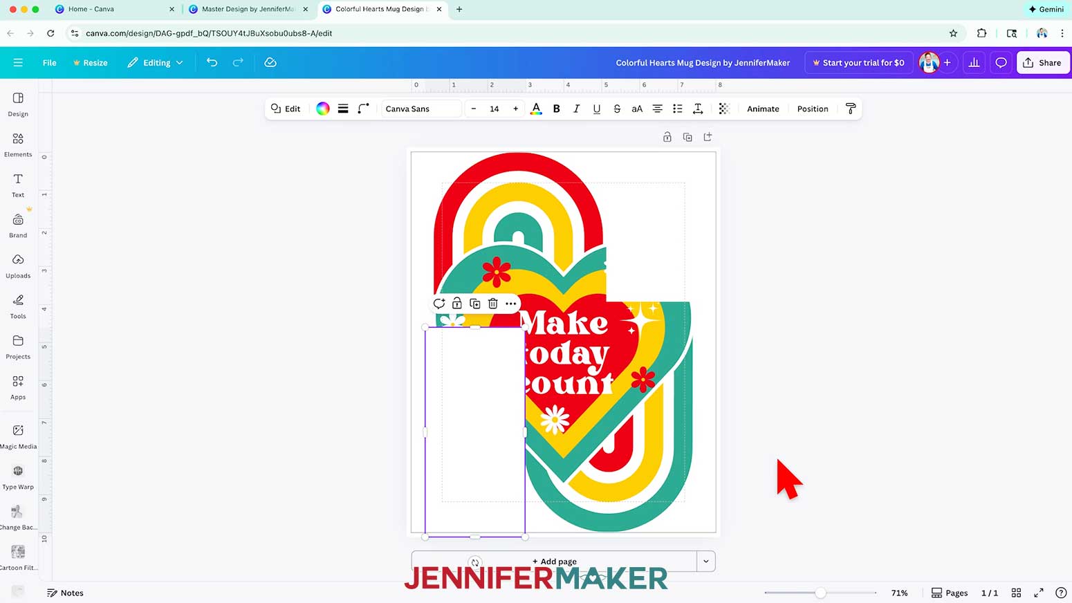 Duplicate the white rectangle and cover the lower extending ends as well.