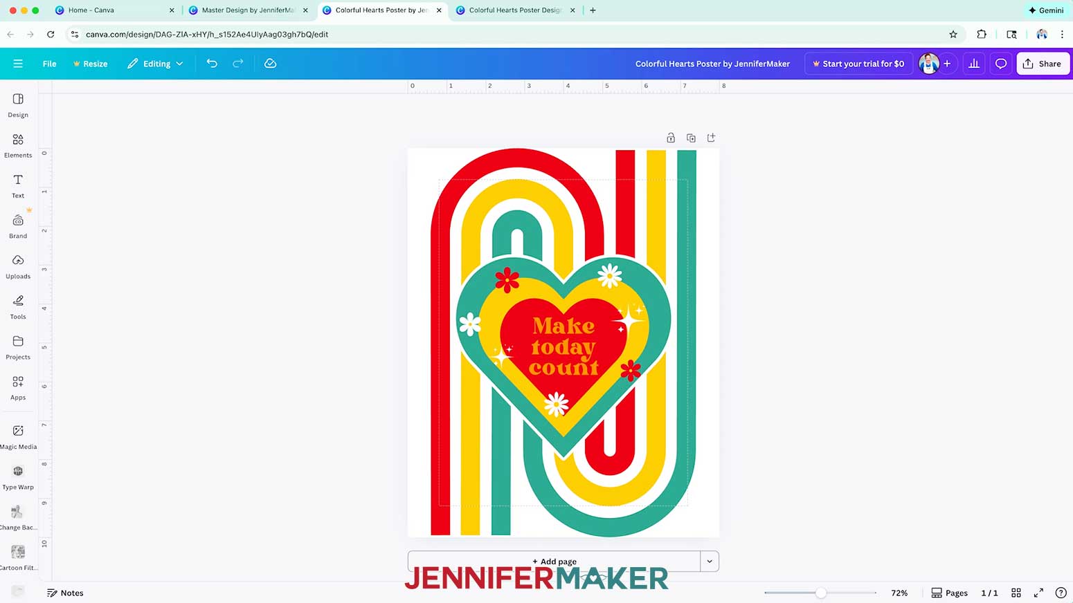 Change colors or other elements as desired on the poster design.