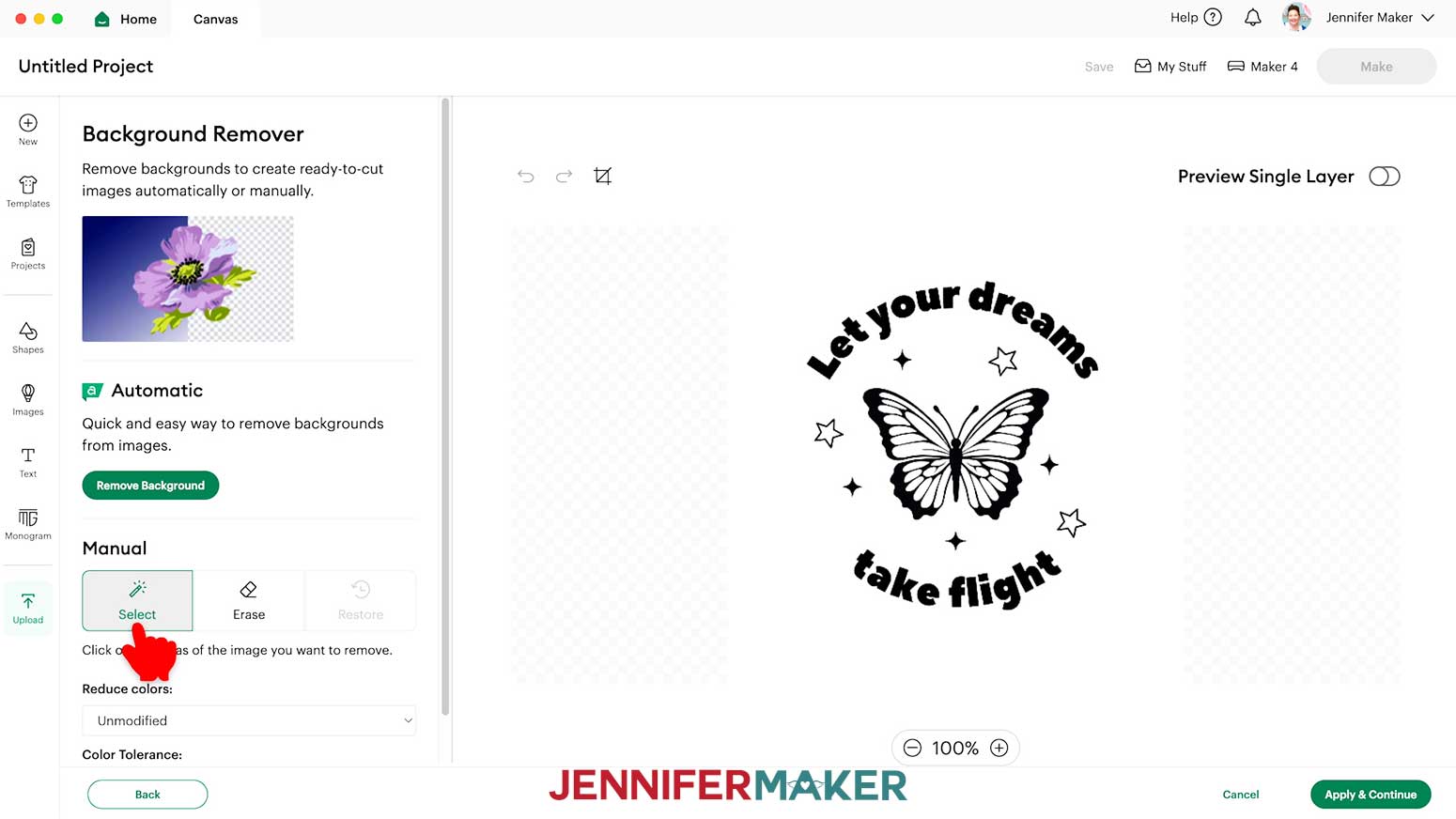 Use the Manual Background Remover and use the wand to remove the white areas.