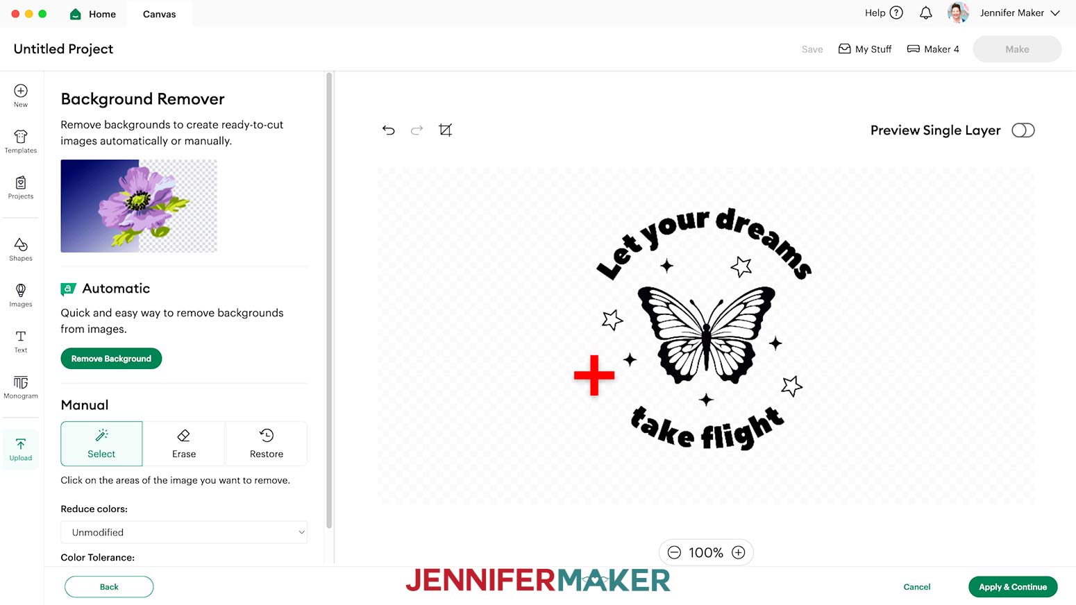 Click the white areas around and inside the design elements.