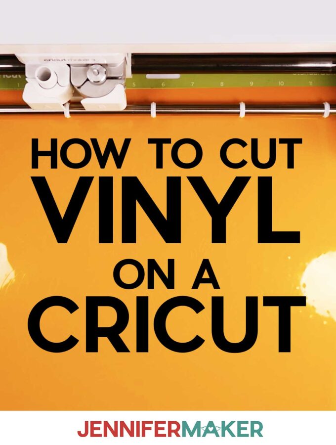 How to cut vinyl on a Cricut displayed on a cutting mat ready to cut in a Cricut.