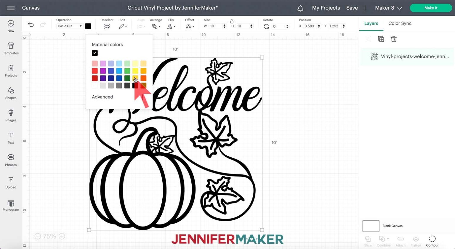 How To Cut Vinyl On Cricut Beginner Friendly Projects Jennifer Maker   How To Cut Vinyl On Cricut Welcome Color 1536x843 