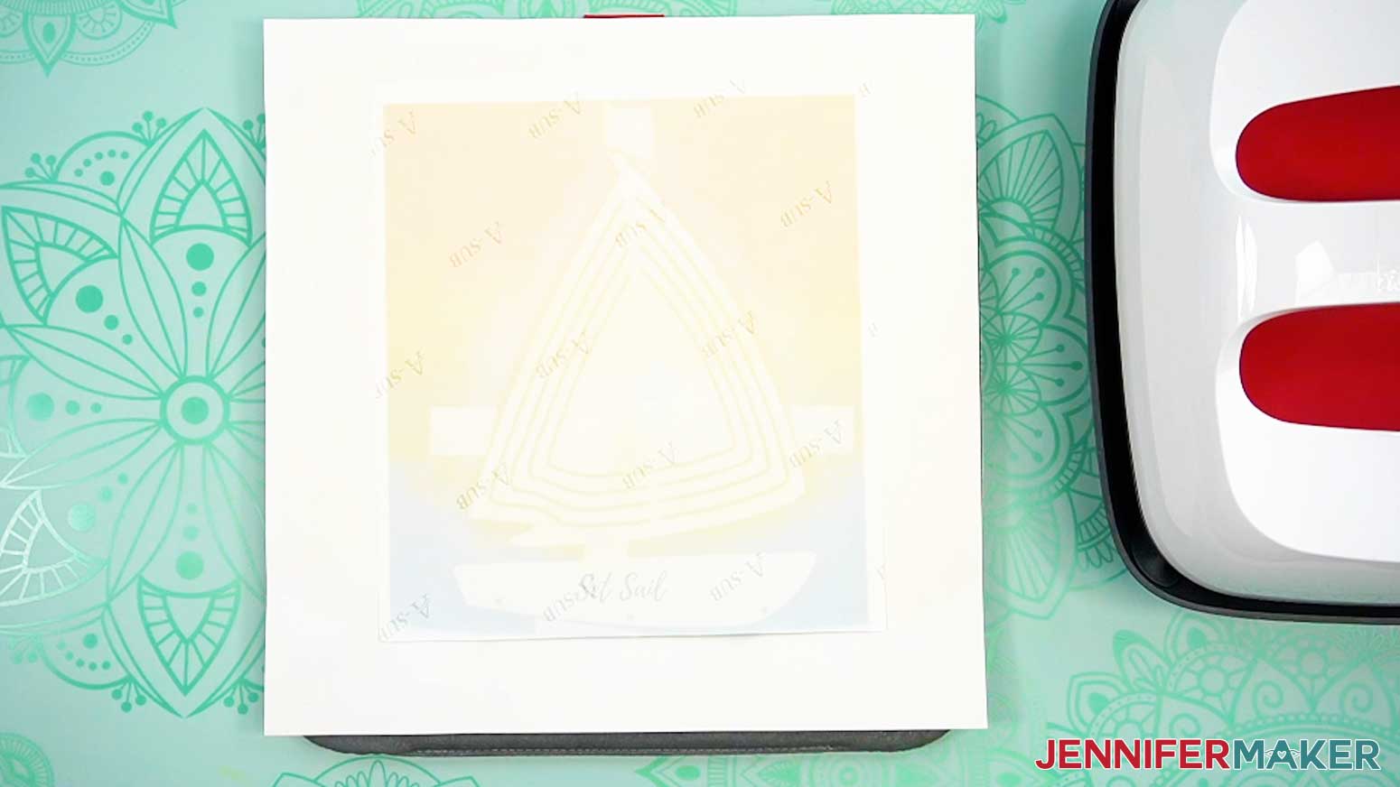 Press the first side of the shaped wind spinner then allow to cool.