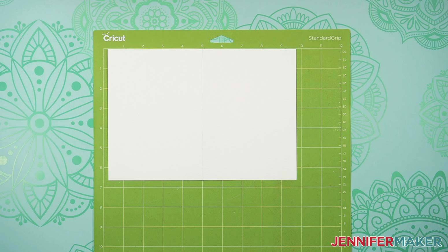 How to Draw with Cricut. An image of thewatercolor card placed correctly on the mat for the too deep card.