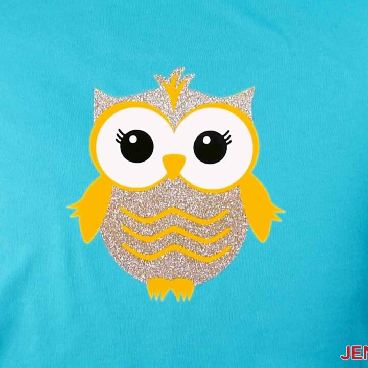 Finished owl decal for how to layer vinyl on a shirt