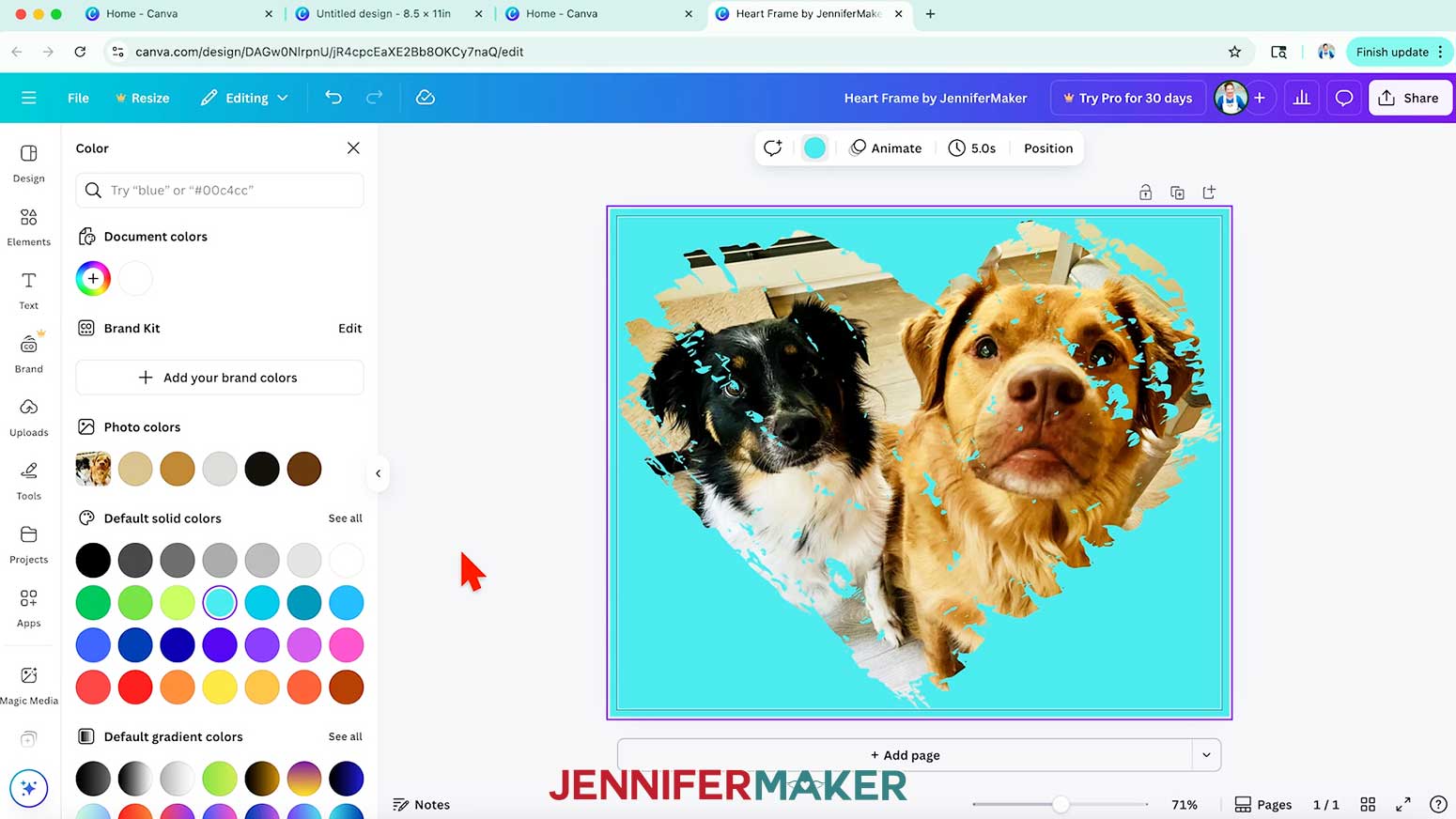 The Heart Frame will allow bits of the background to show through the image.