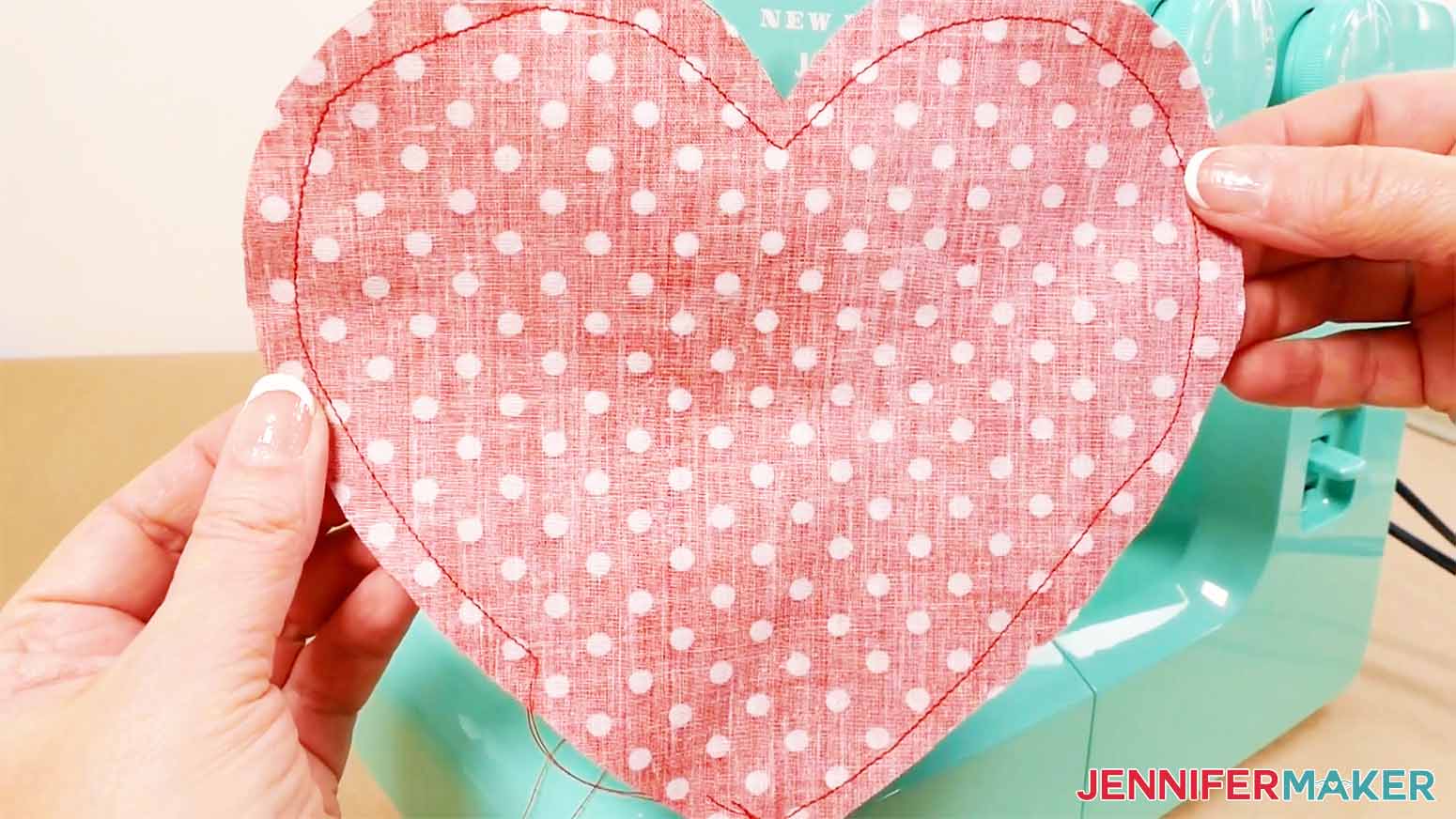 sew heart shapes together