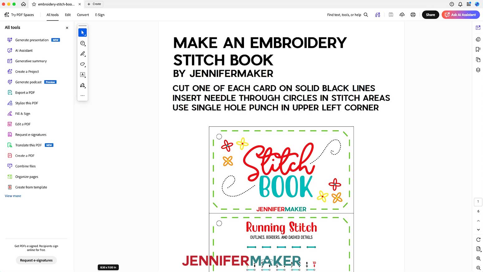 Open the PDF version of the Embroidery Stitch Book.