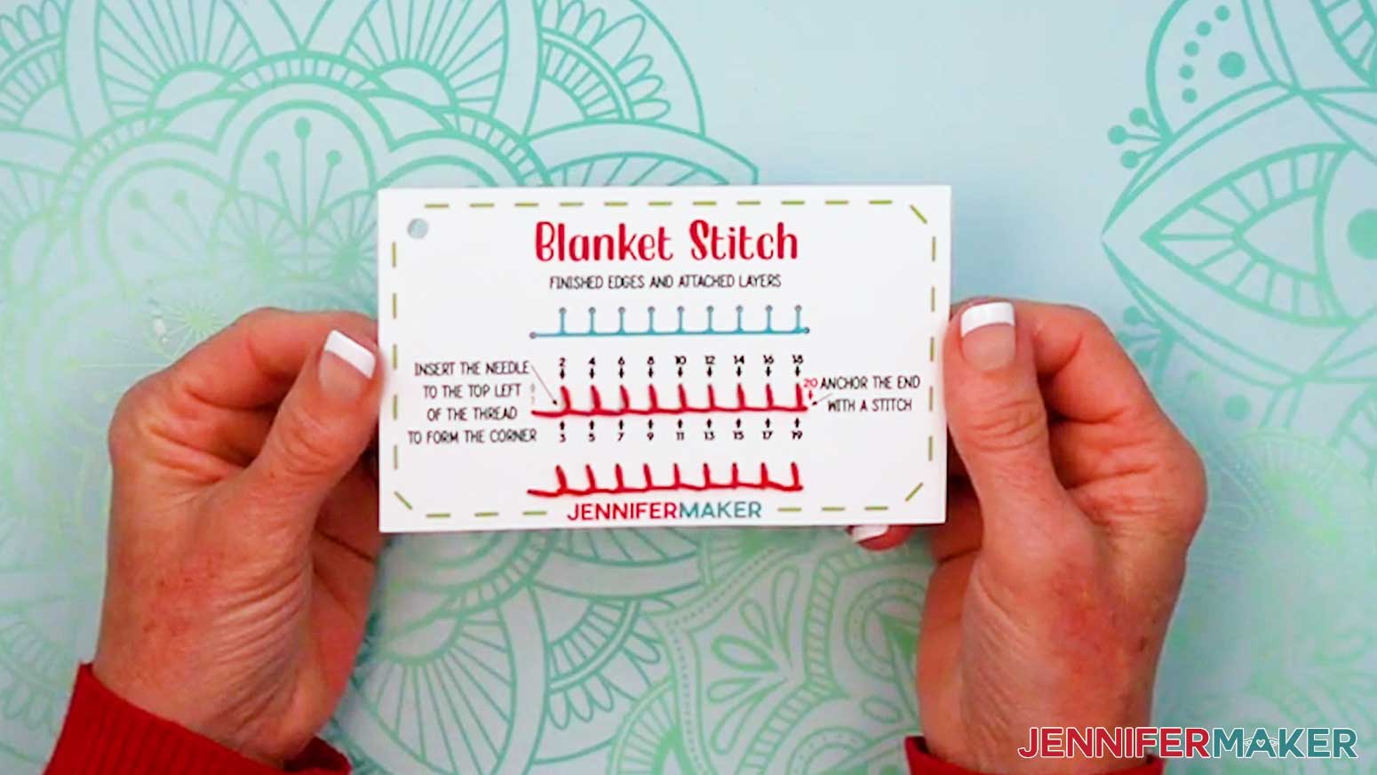 The Embroidery Stitch Book Blanket Stitch is complete.