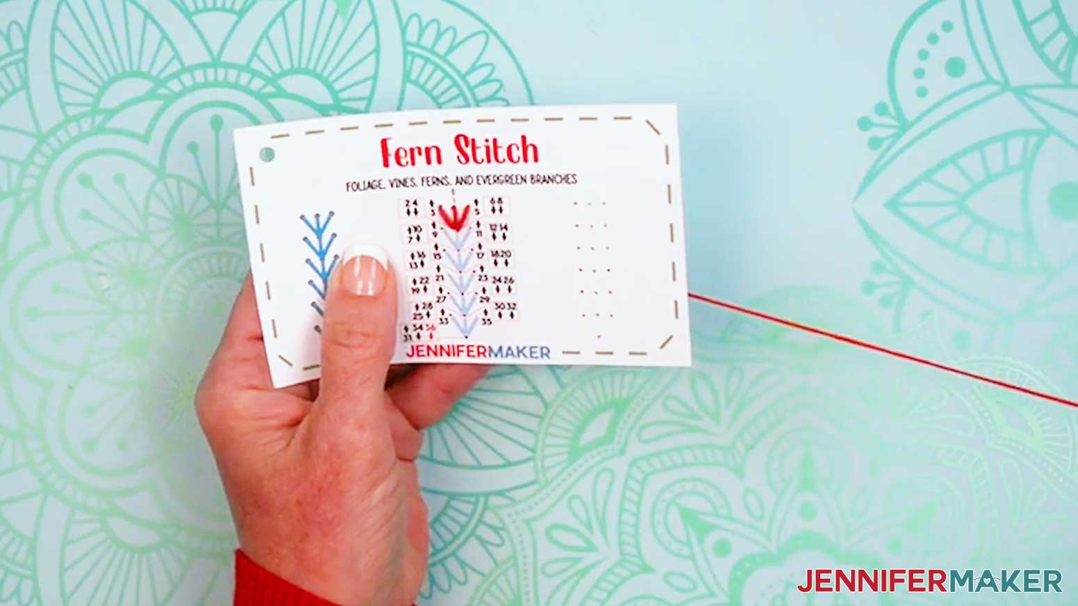 Add the right stitch to the Fern Stitch page of the Embroidery Stitch Book.