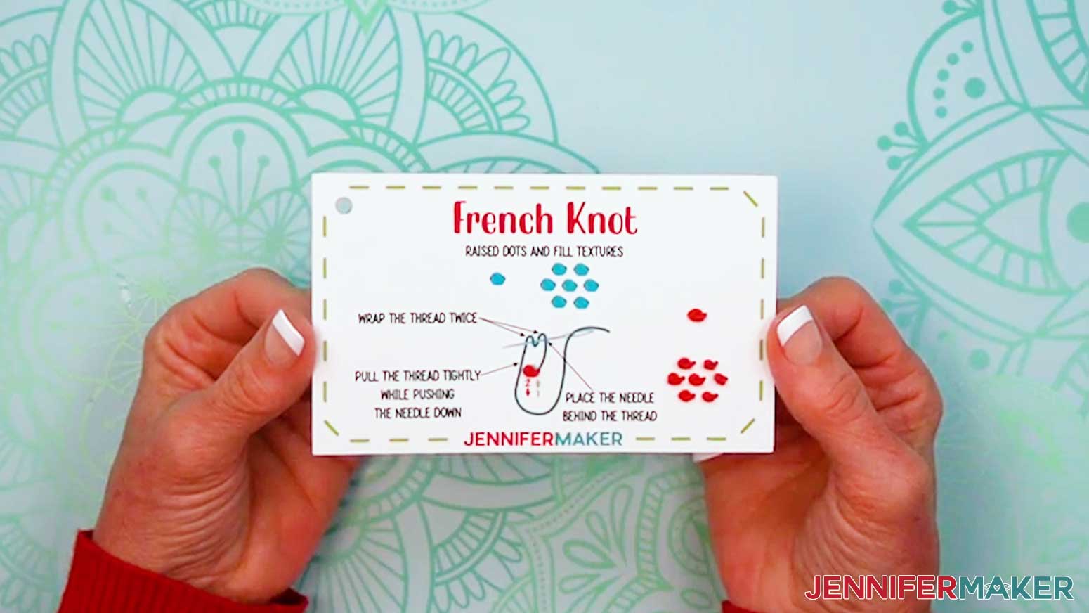 The French Knot Embroidery Stitch Book page is complete.