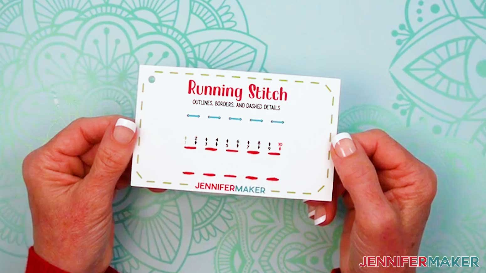 The Running Stitch page for the Embroidery Stitch Book is complete.